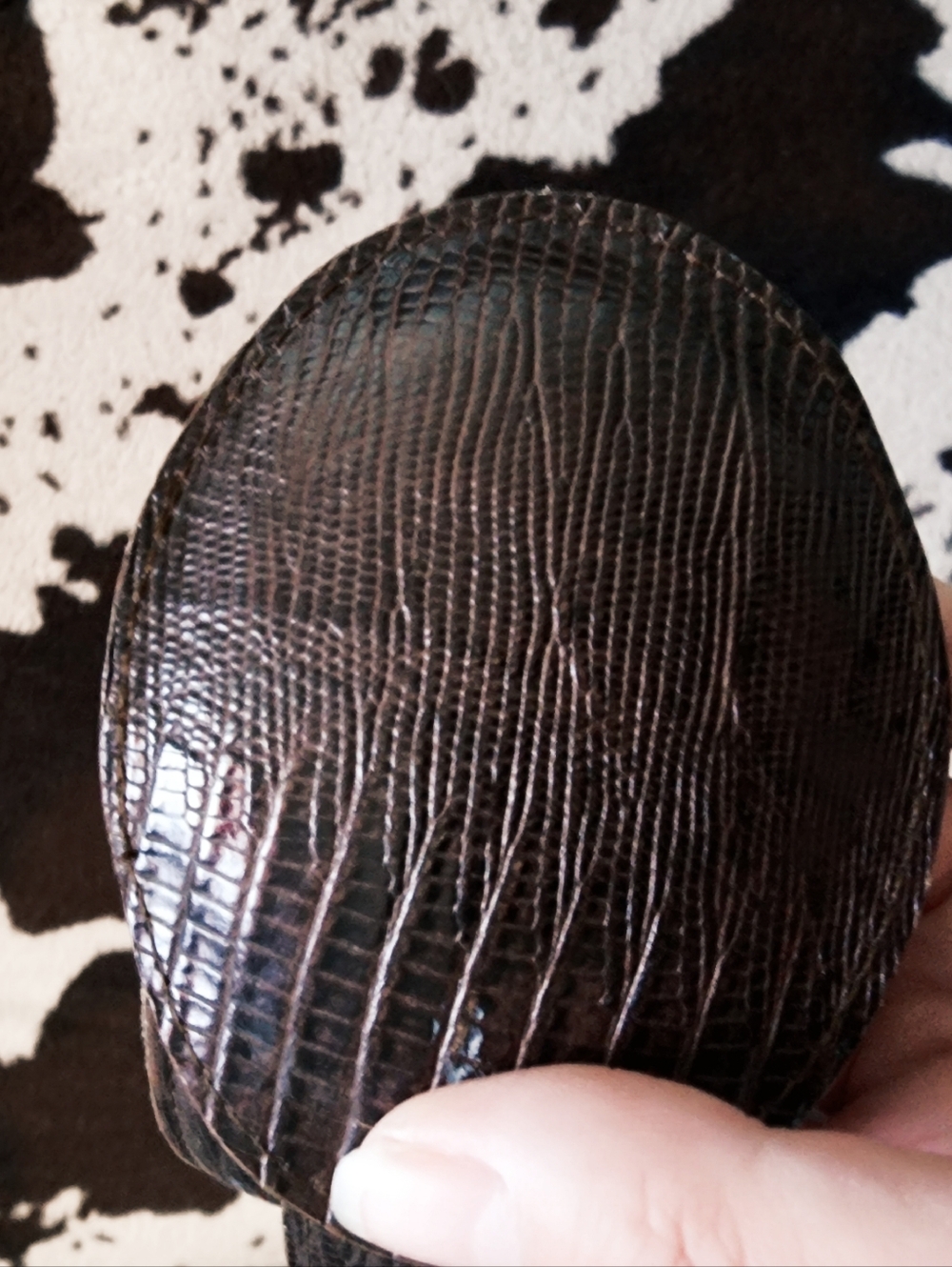 WOMEN'S 70'S LEATHER BELT - DARK BROWN